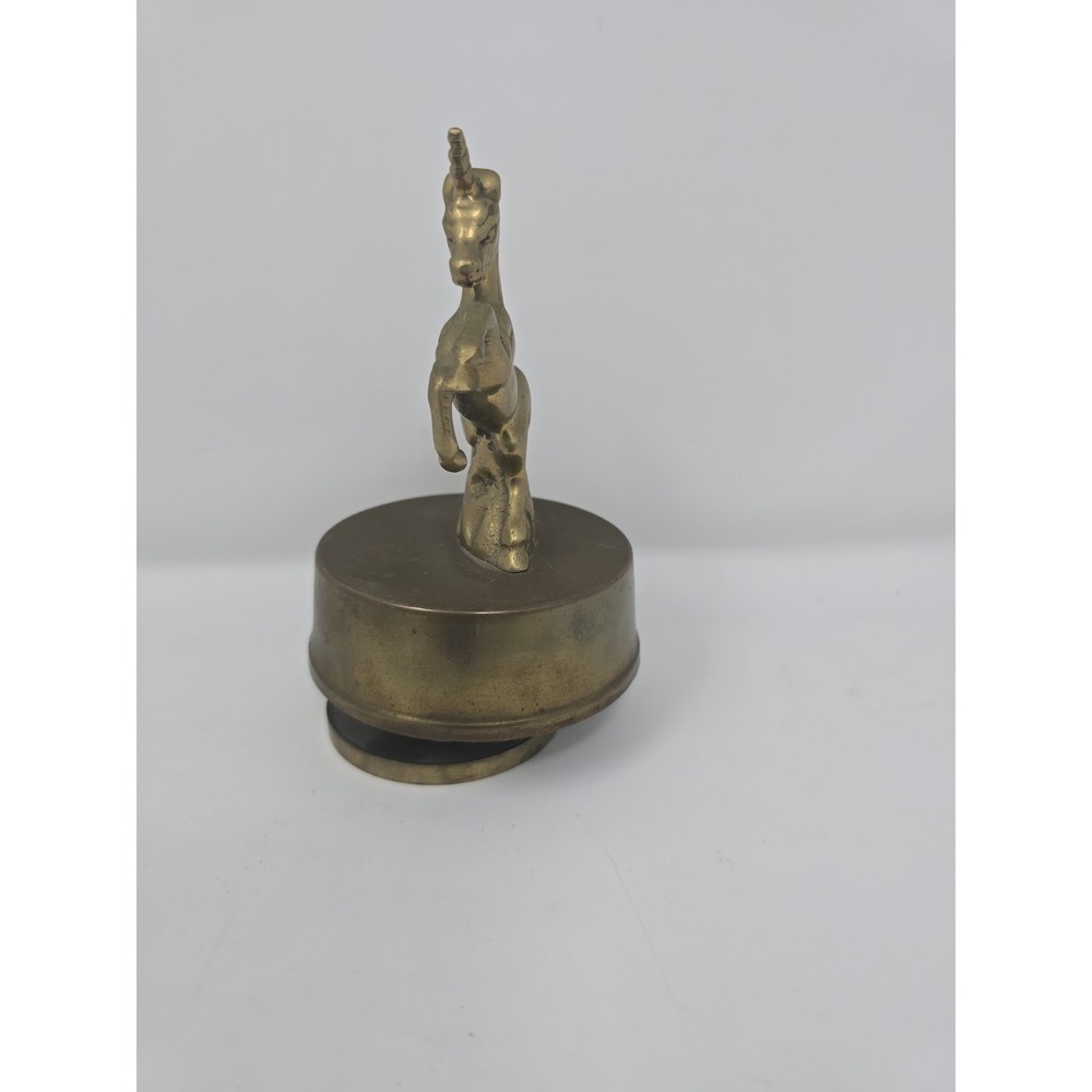 Vintage Brass Unicorn Music Figurine By Flambo plays The Impossible Dream - Picture 3 of 7